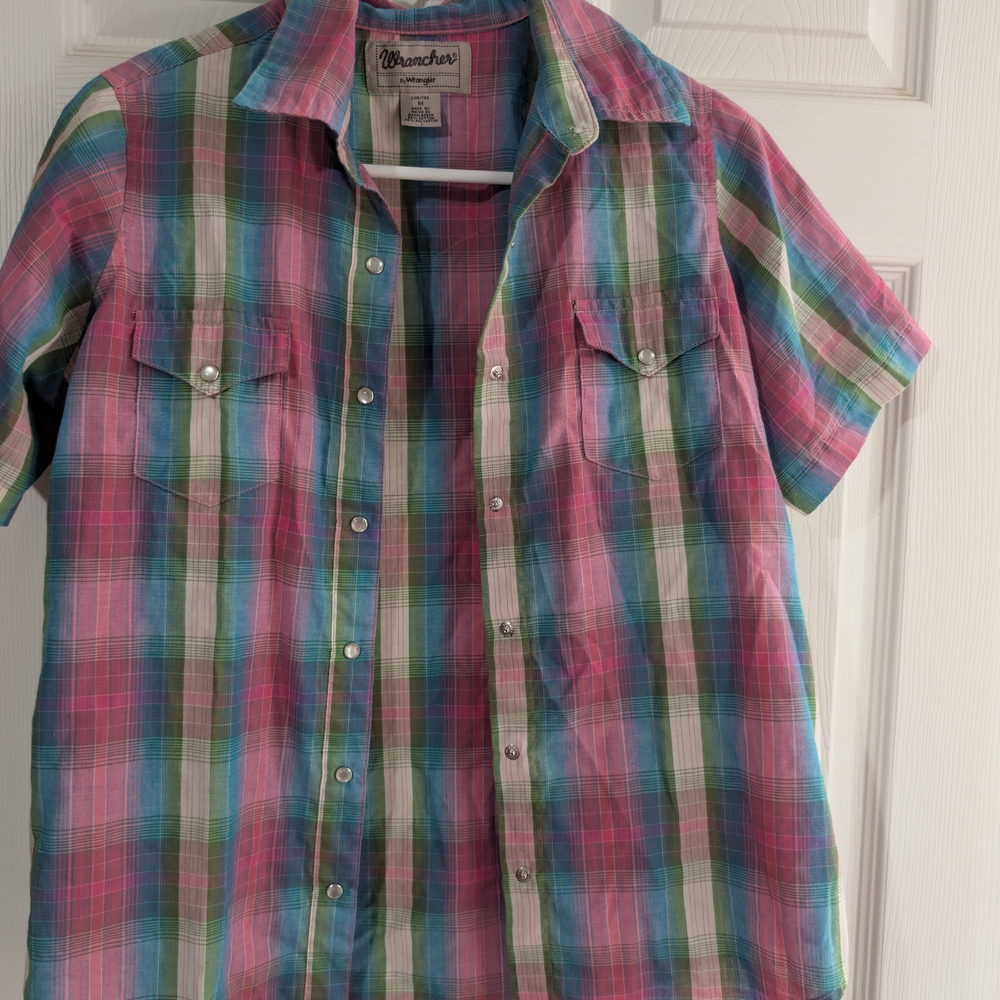 Wrangler Women's Multicolor Plaid Button Down Shirt